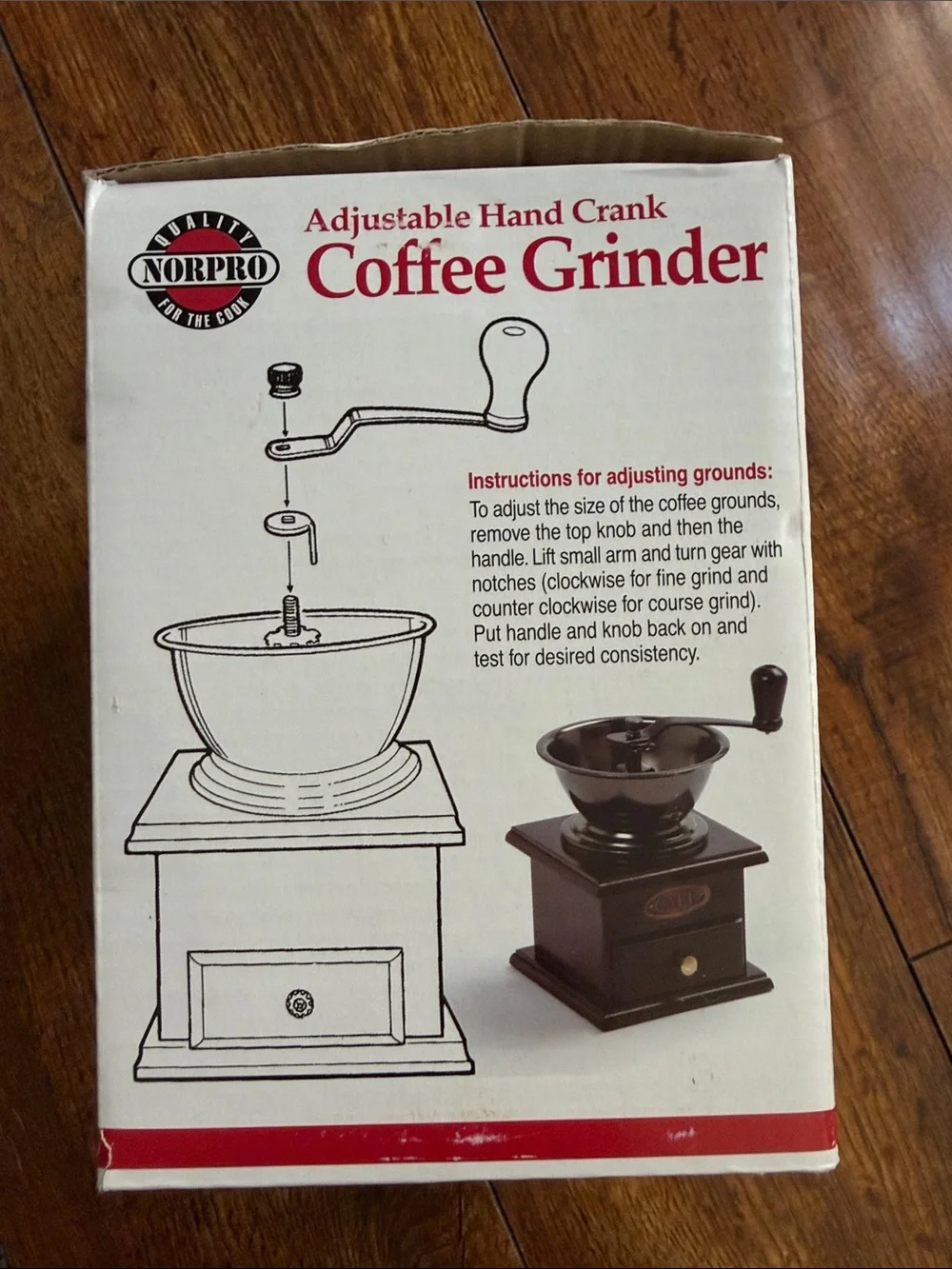 Norpro Adjustable Hand Crank Coffee Grinder in Brown